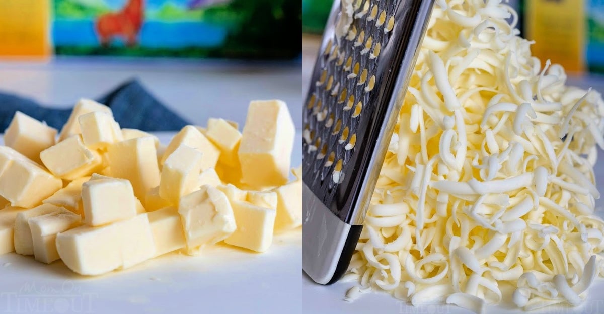 butter cubed and grated for drop biscuits