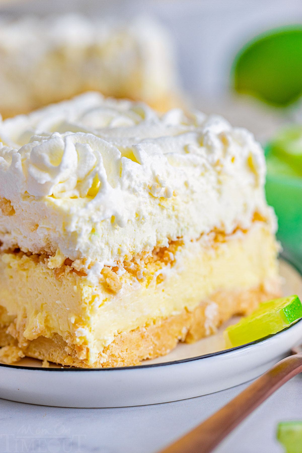 close up of lush recipe on plate showing layers