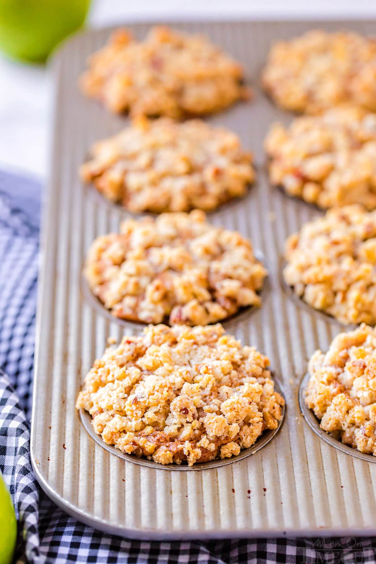 apple muffins baked in muffin pan