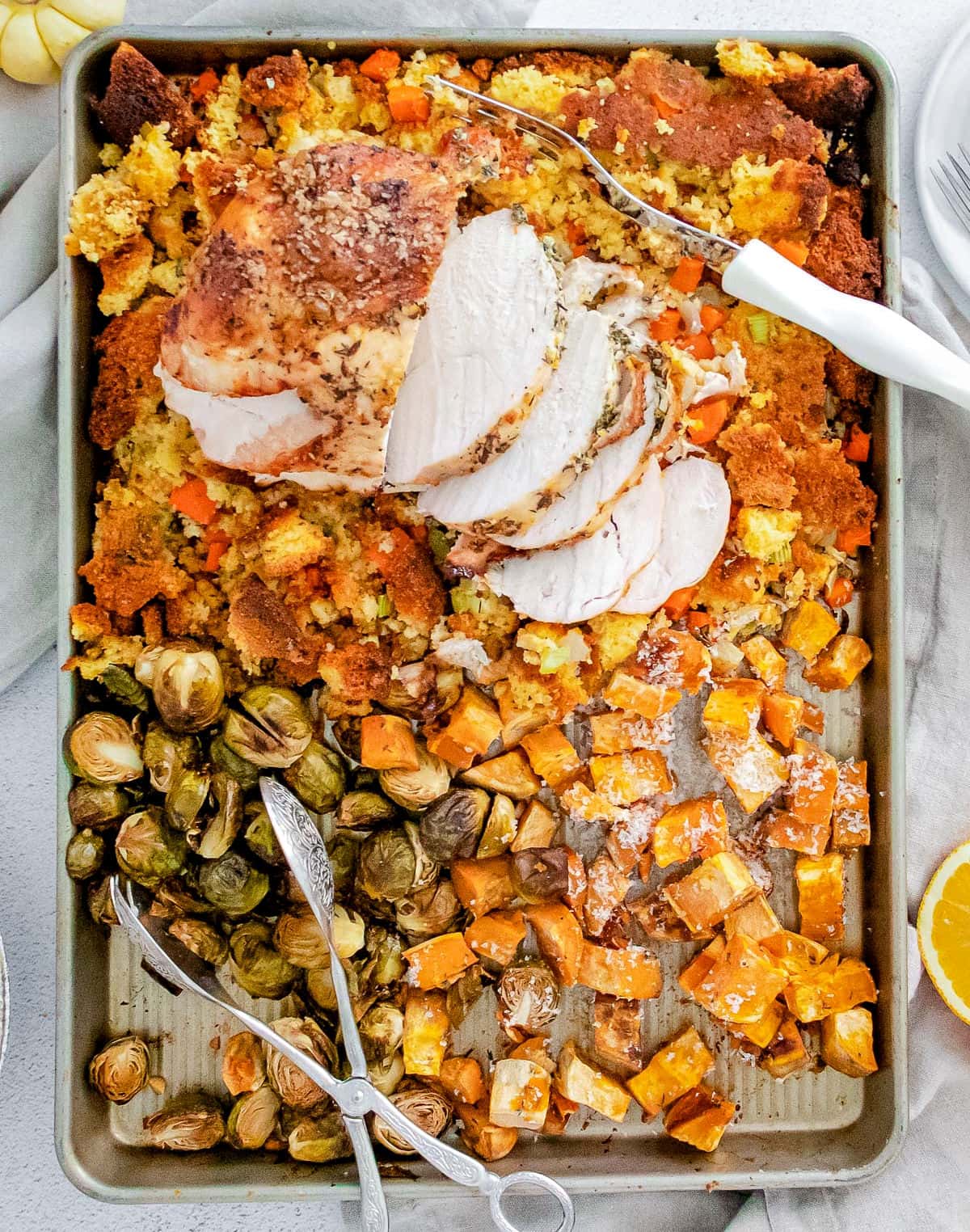 Roast Turkey Breast Dinner - Sheet Pan Thanksgiving Dinner - Mom On Timeout