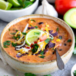 bowl of chicken enchilada soup