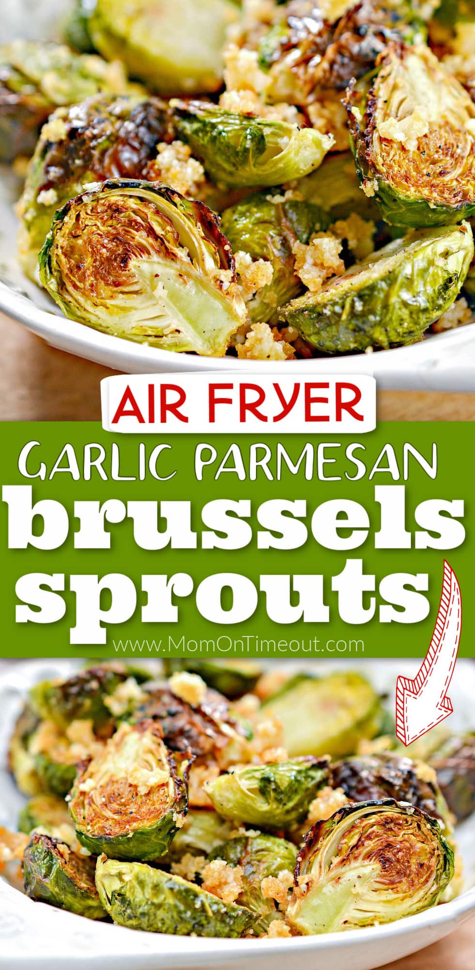 Air Fryer Brussel Sprouts with Garlic and Parmesan Mom On Timeout