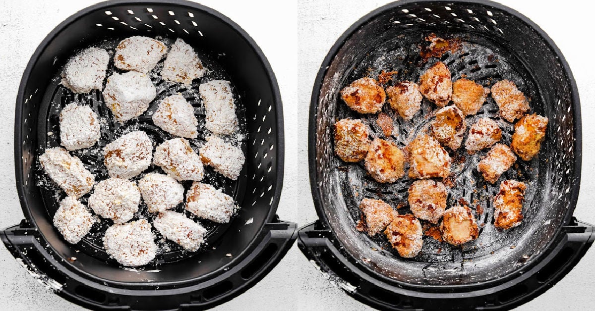 making teriyaki chicken in an air fryer.