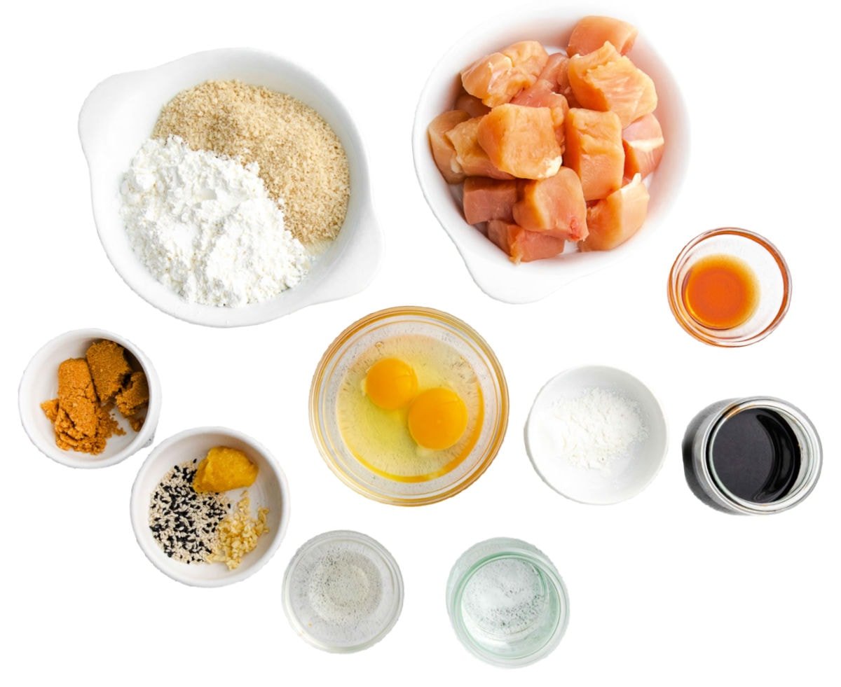 teriyaki chicken ingredients measure out into small bowls