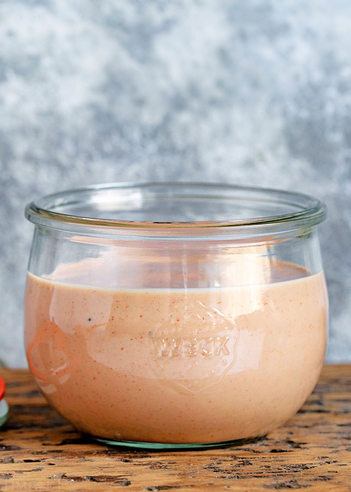 fry sauce recipe in medium glass jar ready to be used.