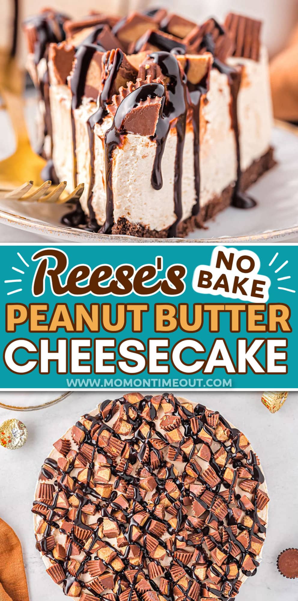 Reese's No Bake Peanut Butter Cheesecake - Mom On Timeout