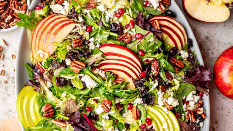 fall apple salad dressing Honeycrisp Harvest Salad with Apple Cider Vinaigrette
