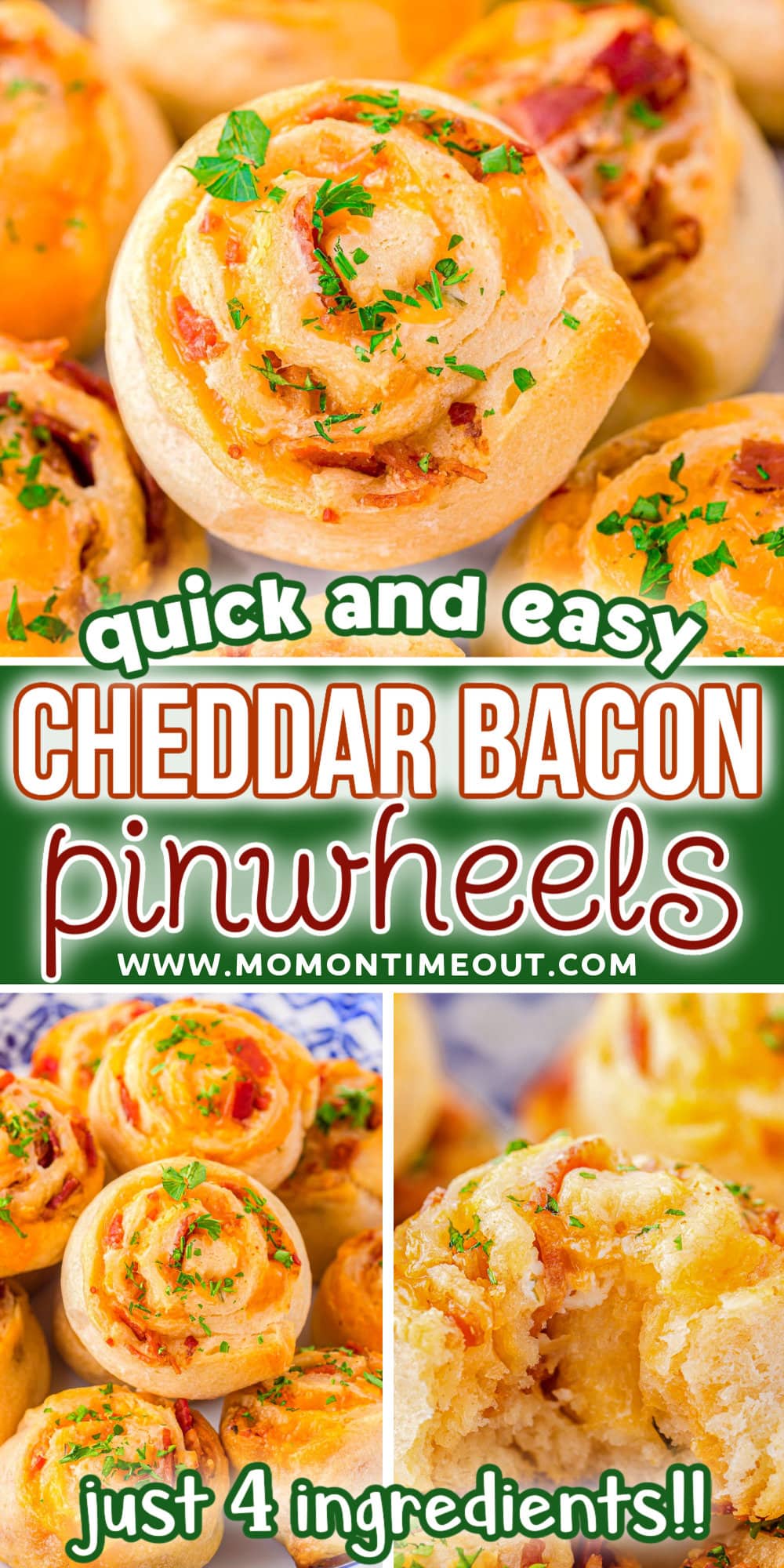 Cheddar Bacon Pinwheels Recipe - Mom On Timeout