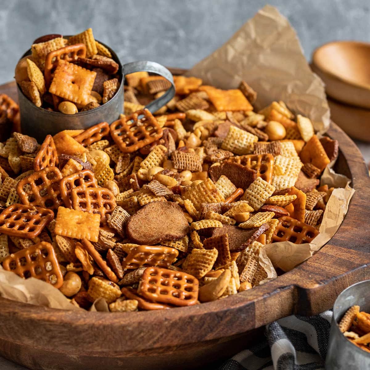 Chex Mix Bars with Pretzels and M&Ms - Deliciously Seasoned