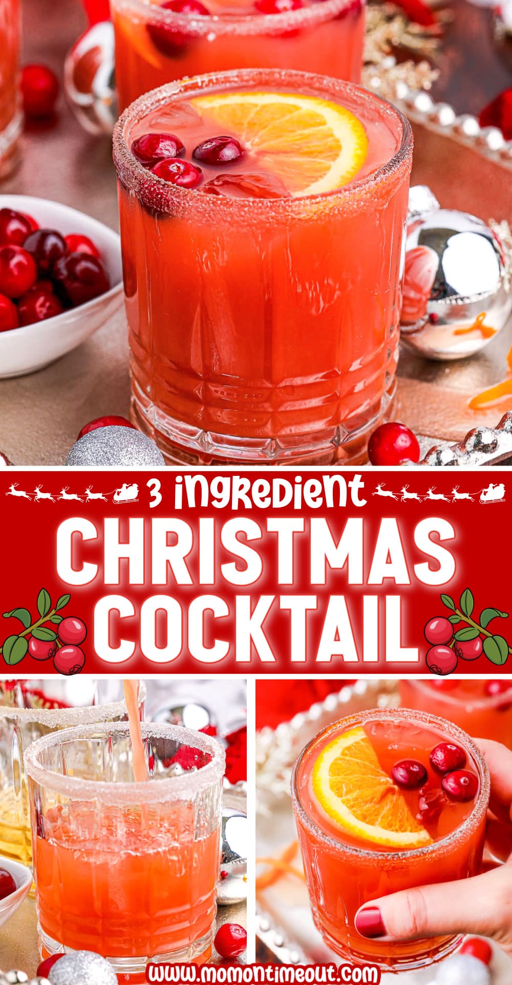 Easy Christmas Cocktail | Just 3 Ingredients - Mom On Timeout
