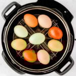 Top down view of hard boiled eggs in an Instant Pot.