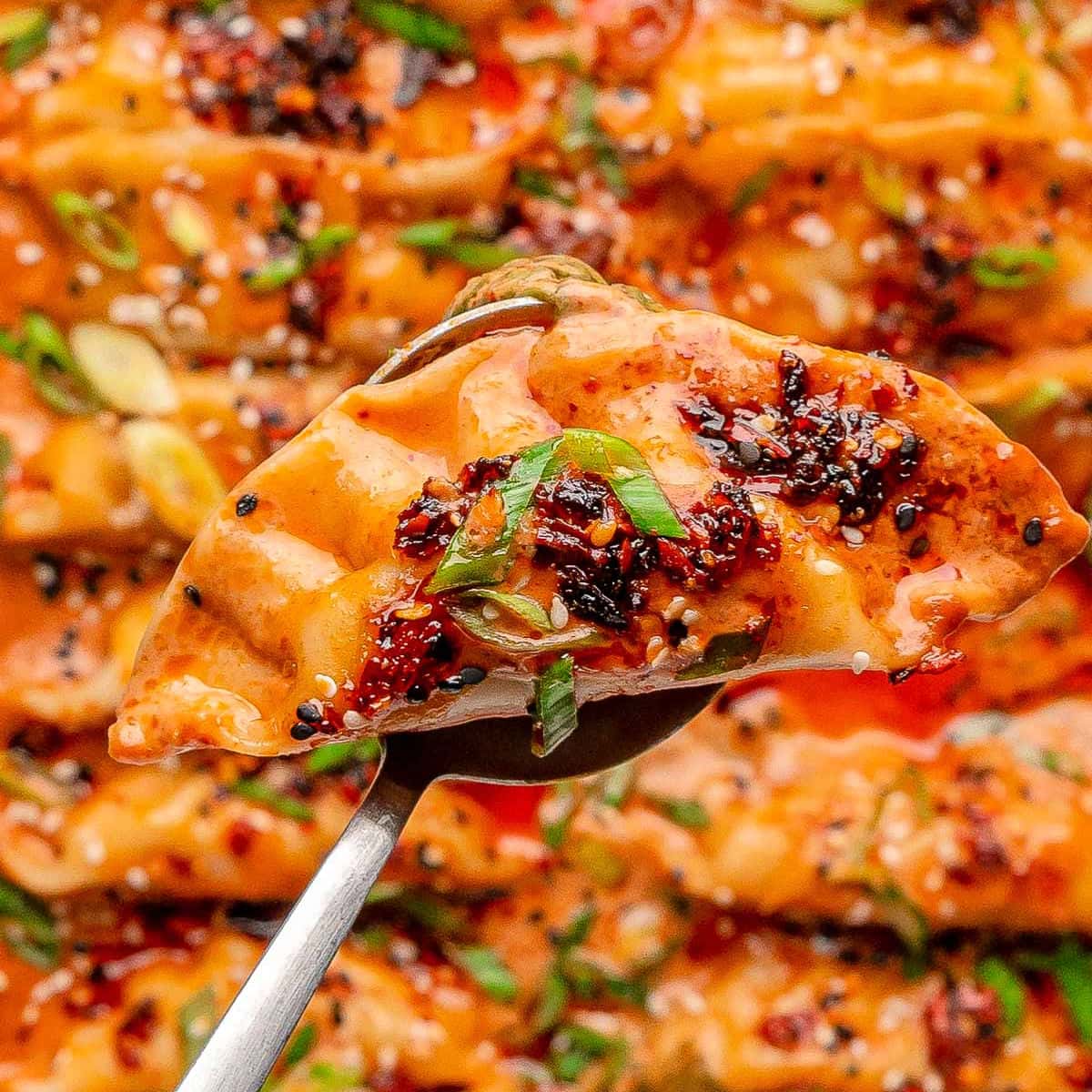 One Pan Baked Dumplings